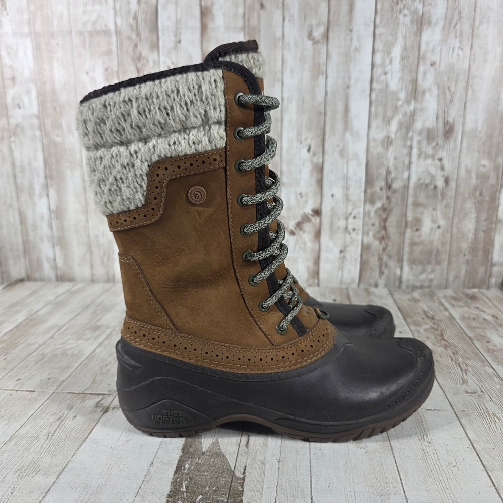 The North Face Shellista Lace Luxe Brown Waterproof Winter Boots Womens 6.5‎